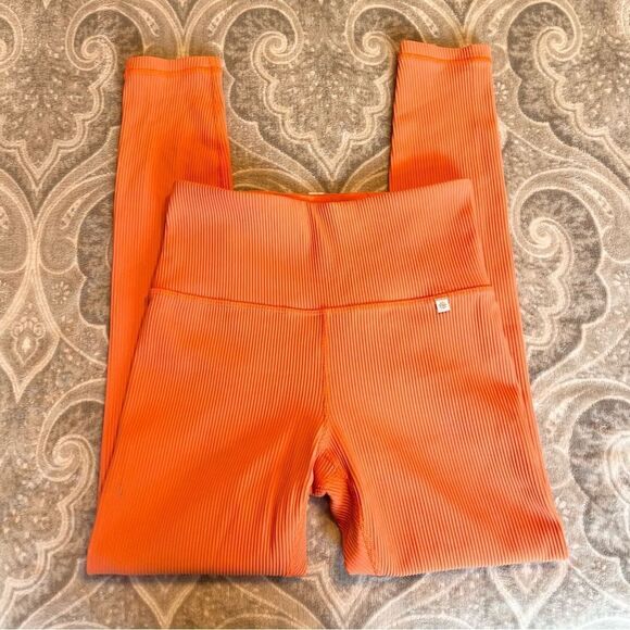 ATHLETA X Alicia Keys ELATION Jewel Orange Ribbed Tights - Picture 5 of 7